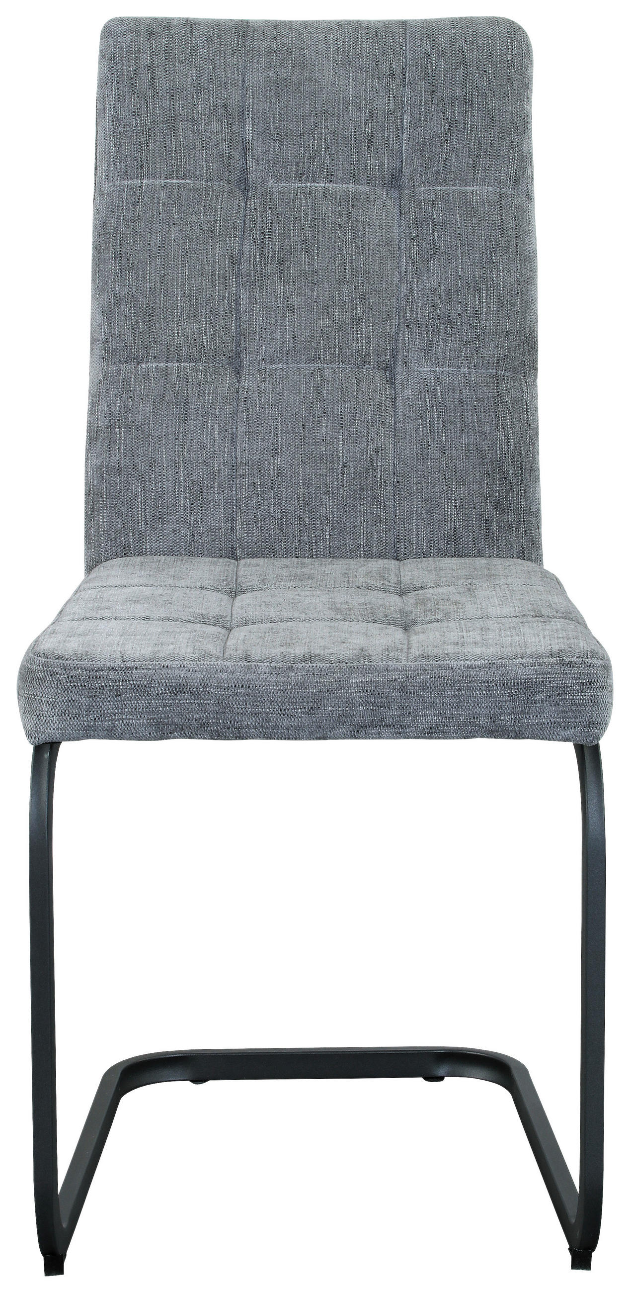 STUHL  in Eisen Webstoff  - Hellgrau/Schwarz, Modern, Textil/Metall (43/92/56cm) - MID.YOU