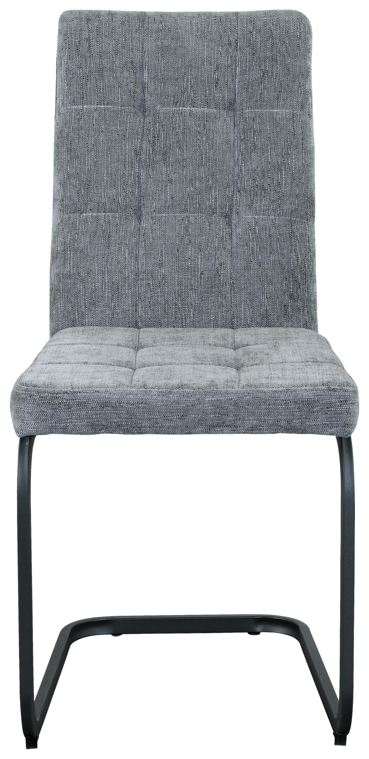 STUHL  in Eisen Webstoff Metall, Textil  - Hellgrau/Schwarz, MODERN, Textil/Metall (43/92/56cm) - MID.YOU