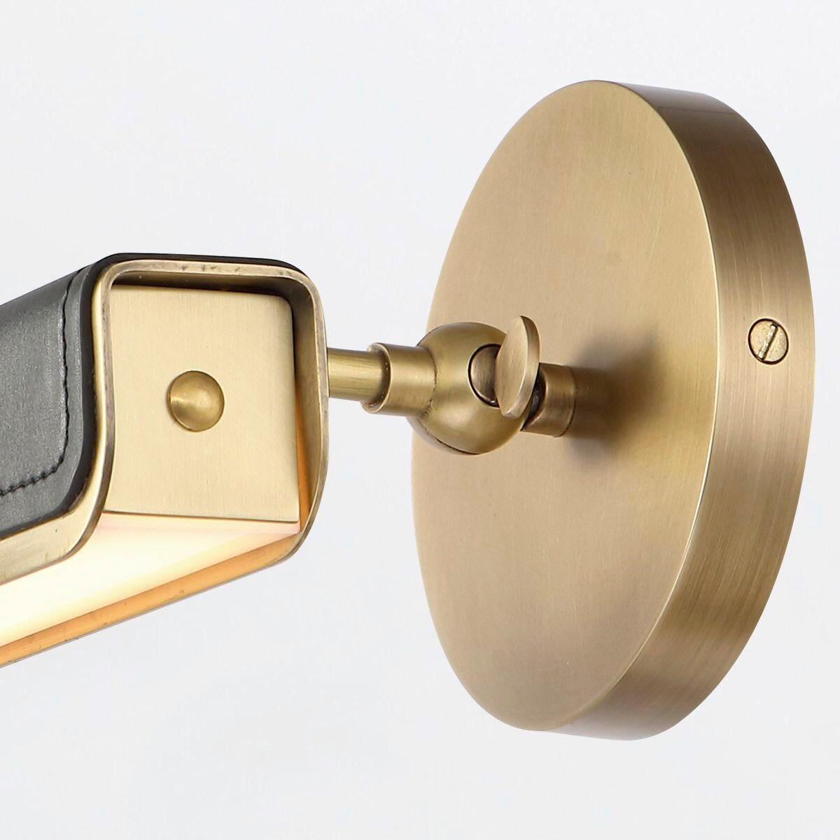 WANDLEUCHTE    - Messingfarben, KONVENTIONELL, Leder/Kunststoff (19,7/30,5/24,8cm) - Elstead Lighting