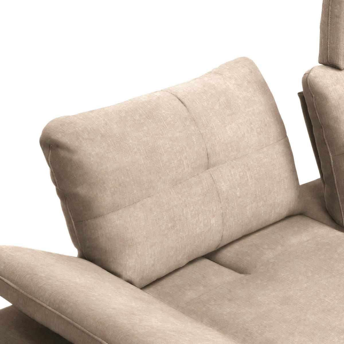 ECKSOFA in Velours Sandfarben  - Sandfarben/Schwarz, Design, Textil/Metall (301/179cm) - Chilliano