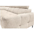 ECKSOFA in Struktur Beige  - Beige/Schwarz, MODERN, Textil/Metall (212/254cm) - Carryhome