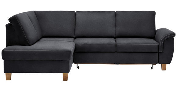 ECKSOFA in Flachgewebe Anthrazit  - Eichefarben/Anthrazit, Design, Holz/Textil (185/253cm) - Cantus