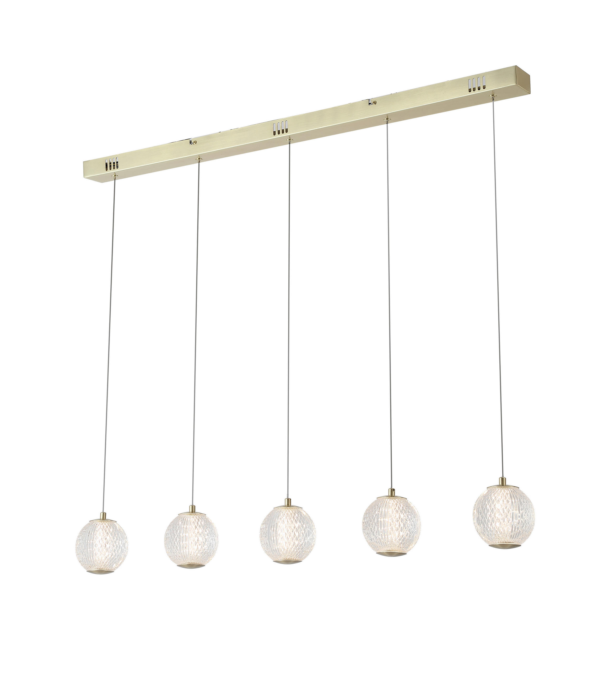 LED-HÄNGELEUCHTE Allure 100/10/150 cm   - Messingfarben, Design, Kunststoff/Metall (100/10/150cm) - Searchlight