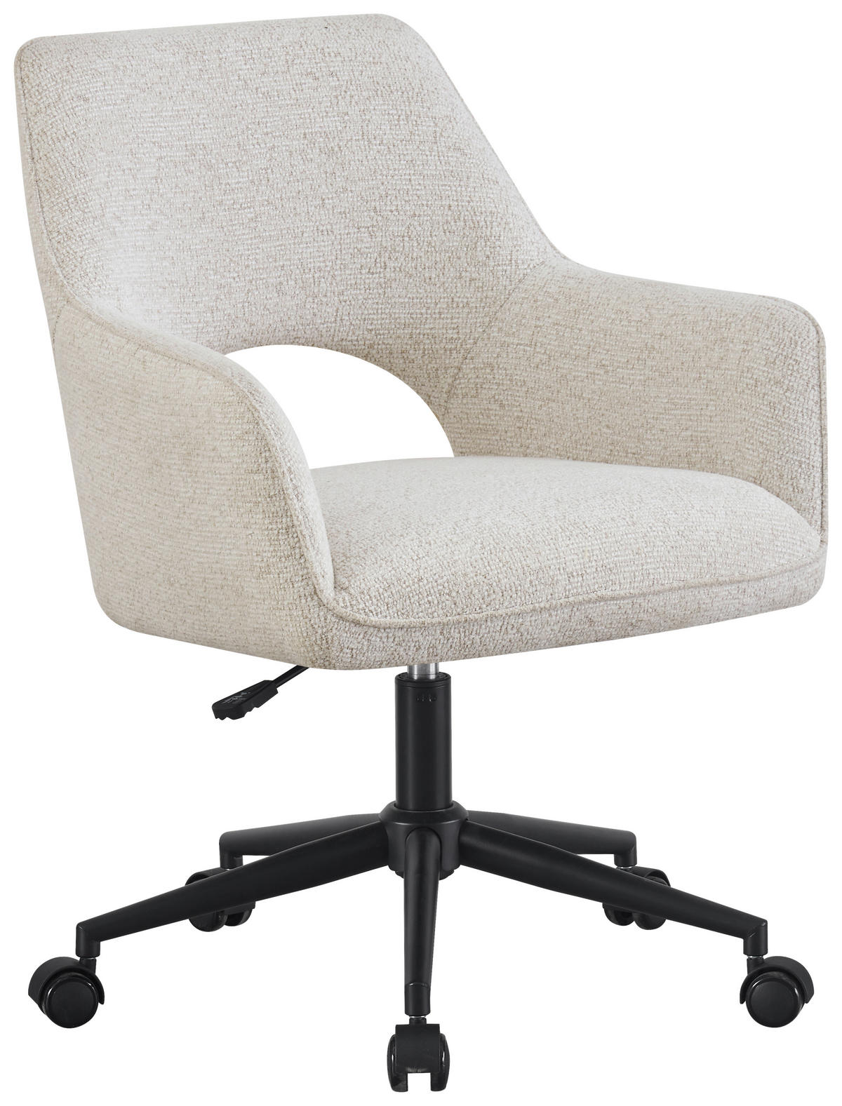 DREHSTUHL Webstoff Schwarz, Beige  - Beige/Schwarz, MODERN, Textil/Metall (59/83-90/61,5cm) - MID.YOU