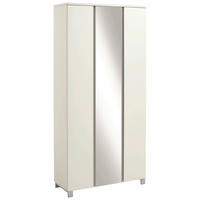 GARDEROBENSCHRANK 89/193/37 cm  - Weiss/Silberfarben, Design, Glas/Holzwerkstoff (89/193/37cm)