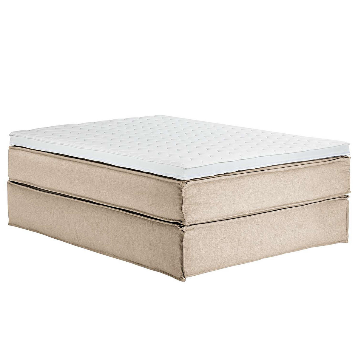 BOXSPRINGBETT 140/200 cm  in Beige  - Beige/Schwarz, Design, Textil (140/200cm) - home24