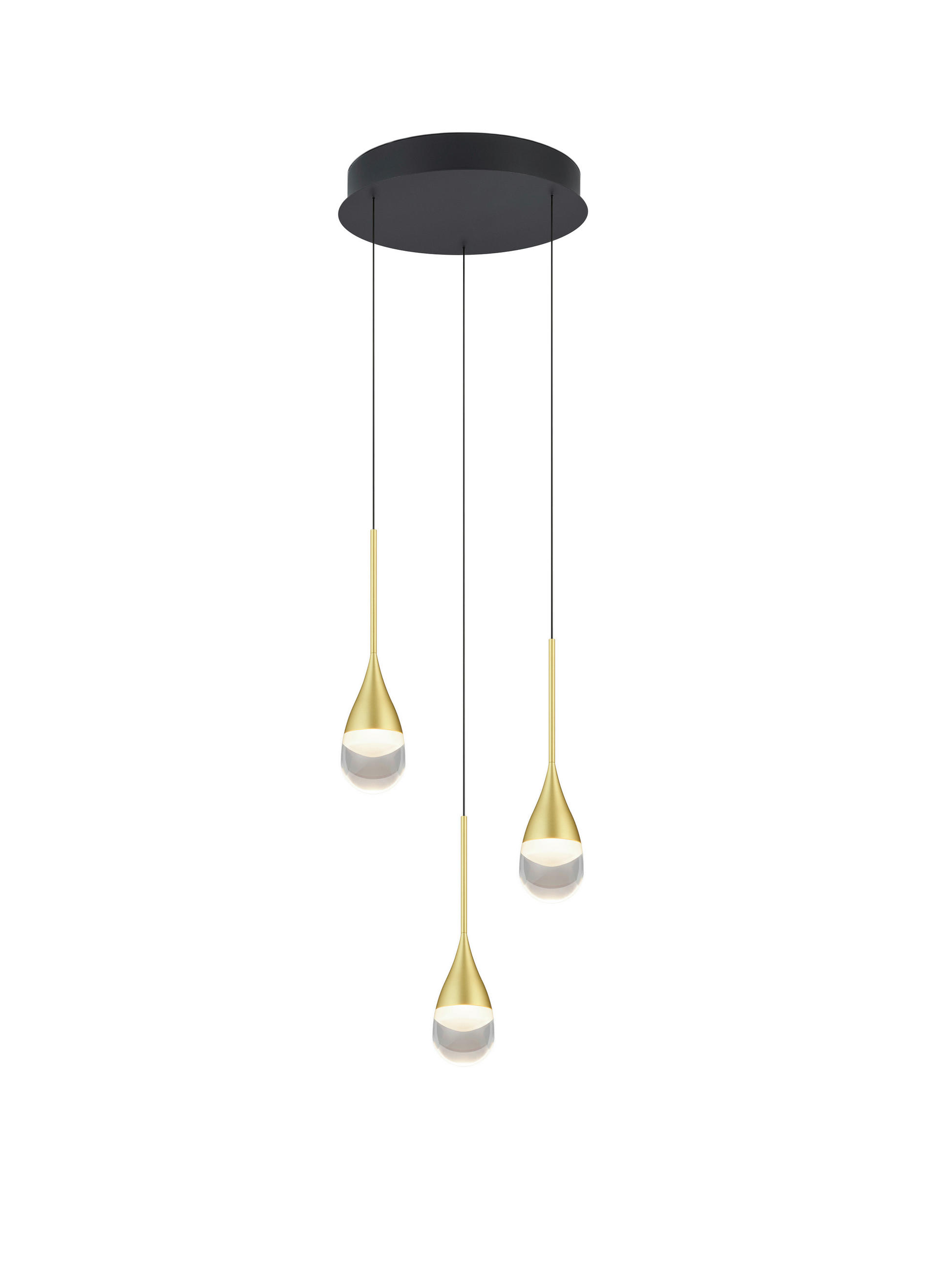 LED-HÄNGELEUCHTE Deep 30/210 cm   - Goldfarben/Schwarz, Design, Glas/Metall (30/210cm) - Helestra