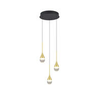 LED-HÄNGELEUCHTE Deep 30/210 cm   - Goldfarben/Schwarz, Design, Glas/Metall (30/210cm) - Helestra
