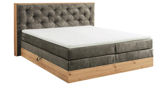 BOXSPRINGBETT 180/200 cm in Braun, Grau, Naturfarben - Braun/Naturfarben, KONVENTIONELL, Holzwerkstoff/Kunststoff (180/200cm) - Esposa