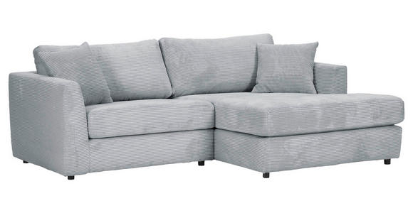ECKSOFA  in Cord Hellgrau  234/170 cm  - Hellgrau/Schwarz, KONVENTIONELL, Kunststoff/Textil (234/170cm) - Carryhome