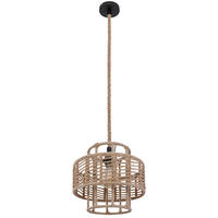 HÄNGELEUCHTE 35/120 cm    - Schwarz/Braun, Basics, Naturmaterialien/Metall (35/120cm) - Globo