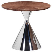 COUCHTISCH Ligneo Walnuss furniert 60/60/54 cm rund Walnussfarben  - Edelstahlfarben/Walnussfarben, Design, Holz/Metall (60/60/54cm) - Novel