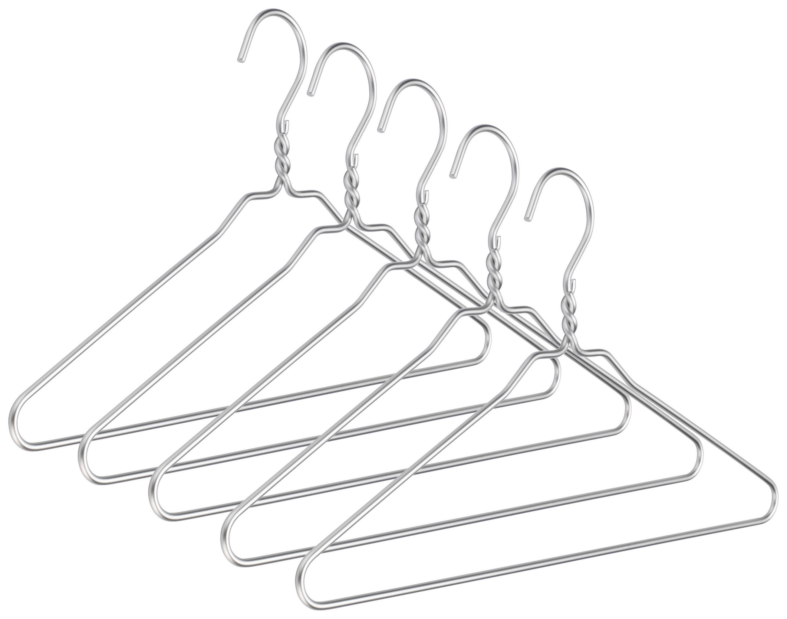 KLEIDERBÜGELSET 5-TEILIG 42 cm Metall  - Silberfarben, Design, Metall (42cm)