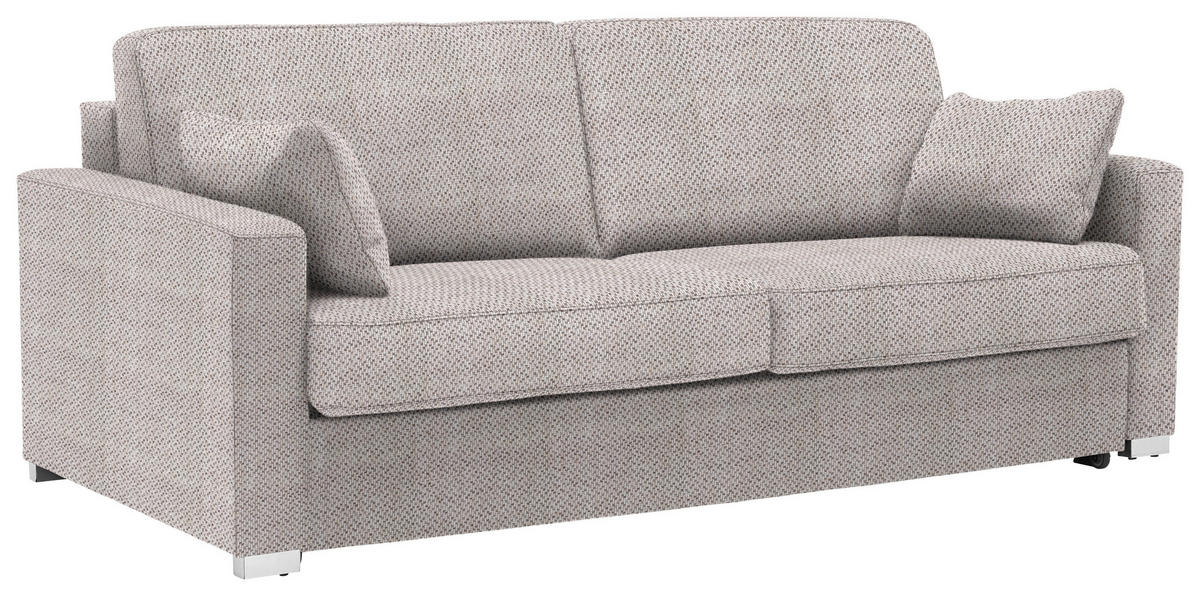 KANAPÉÁGY textil natúr színű  - krómszínű/natúr színű, Konventionell, textil/fém (208/86/97cm) - Novel