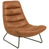 SESSEL in Lederlook (vegan) Cognac  - Cognac/Schwarz, Design, Textil/Metall (82,5/97/93cm) - Livetastic