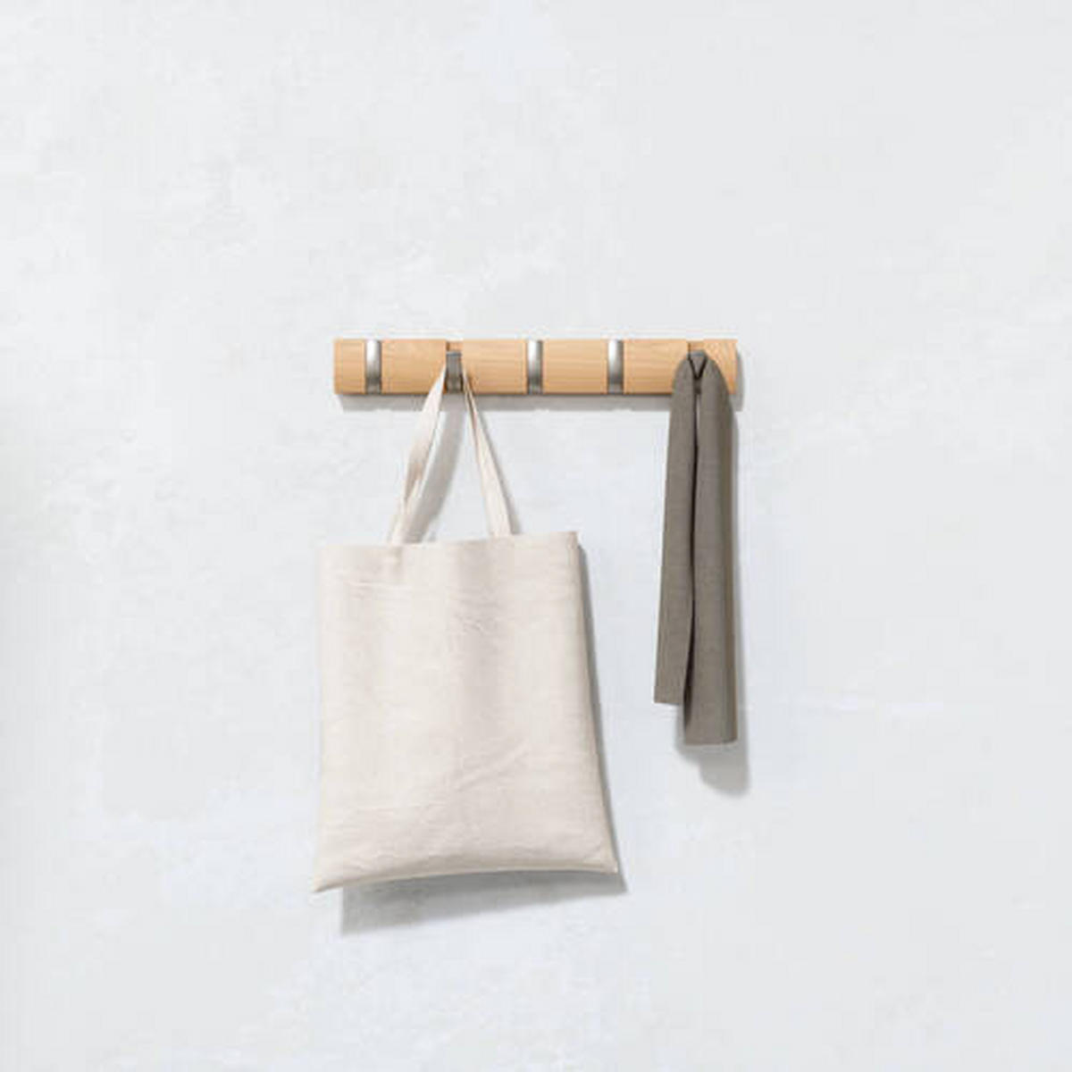 WANDGARDEROBE  in Esche Naturfarben, Nickelfarben  - Naturfarben/Nickelfarben, Basics, Holz/Metall (51/6/3cm) - Umbra