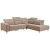 SEDEŽNA GARNITURA, sivorjava  - bukev v kolonialno rjavem odtenku/sivorjava, Design, tekstil/les (290/79-104/238cm) - Pure Home Lifestyle