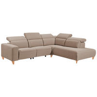 SEDEŽNA GARNITURA, sivorjava  - bukev v kolonialno rjavem odtenku/sivorjava, Design, tekstil/les (290/79-104/238cm) - Pure Home Lifestyle