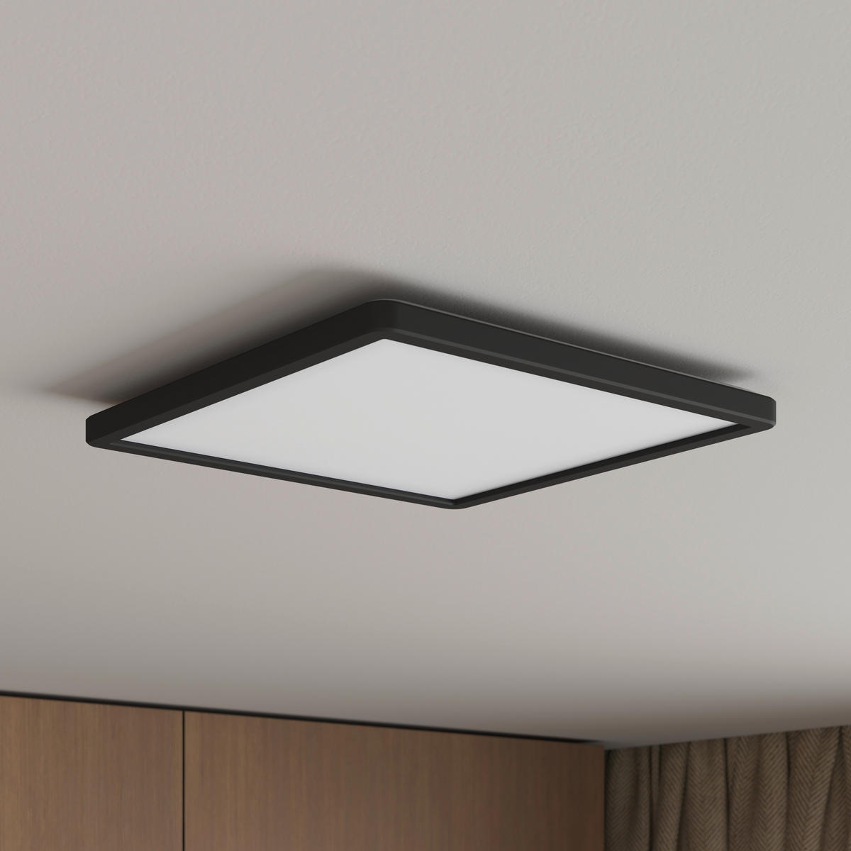 LED-DECKENLEUCHTE Giga 29,3/29,3/2,8 cm   - Schwarz, Basics, Kunststoff (29,3/29,3/2,8cm) - Novel