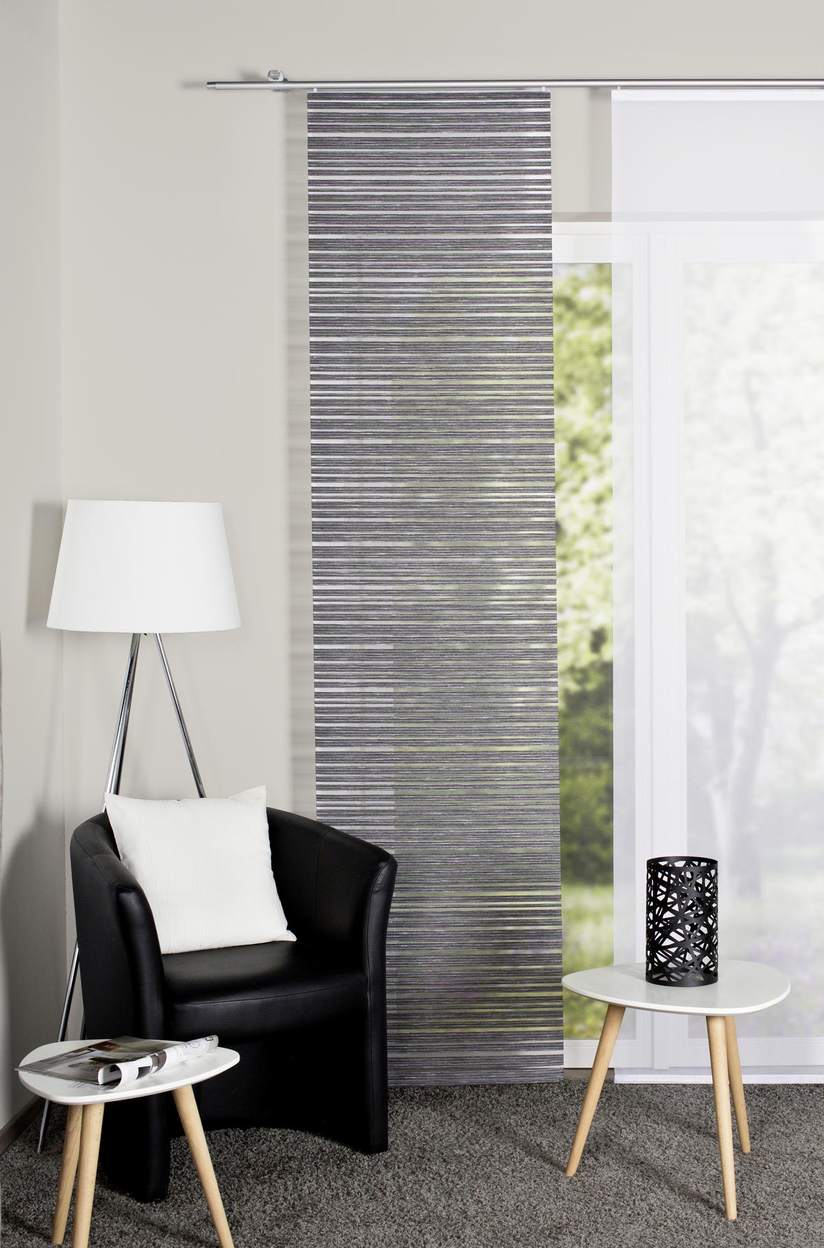 FLÄCHENVORHANG   blickdicht   60/245 cm  - Anthrazit, Design, Textil (60/245cm)