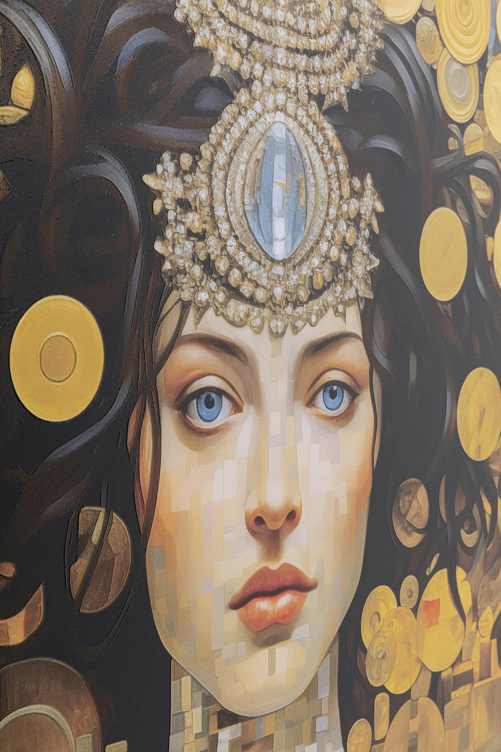 Thumbnail - Kare-Design Glasbild, Schwarz, Gold, Kunststoff, Glas, 120x120x0.4 cm, einfache und schnelle Anbringung, Bilder und Zube...