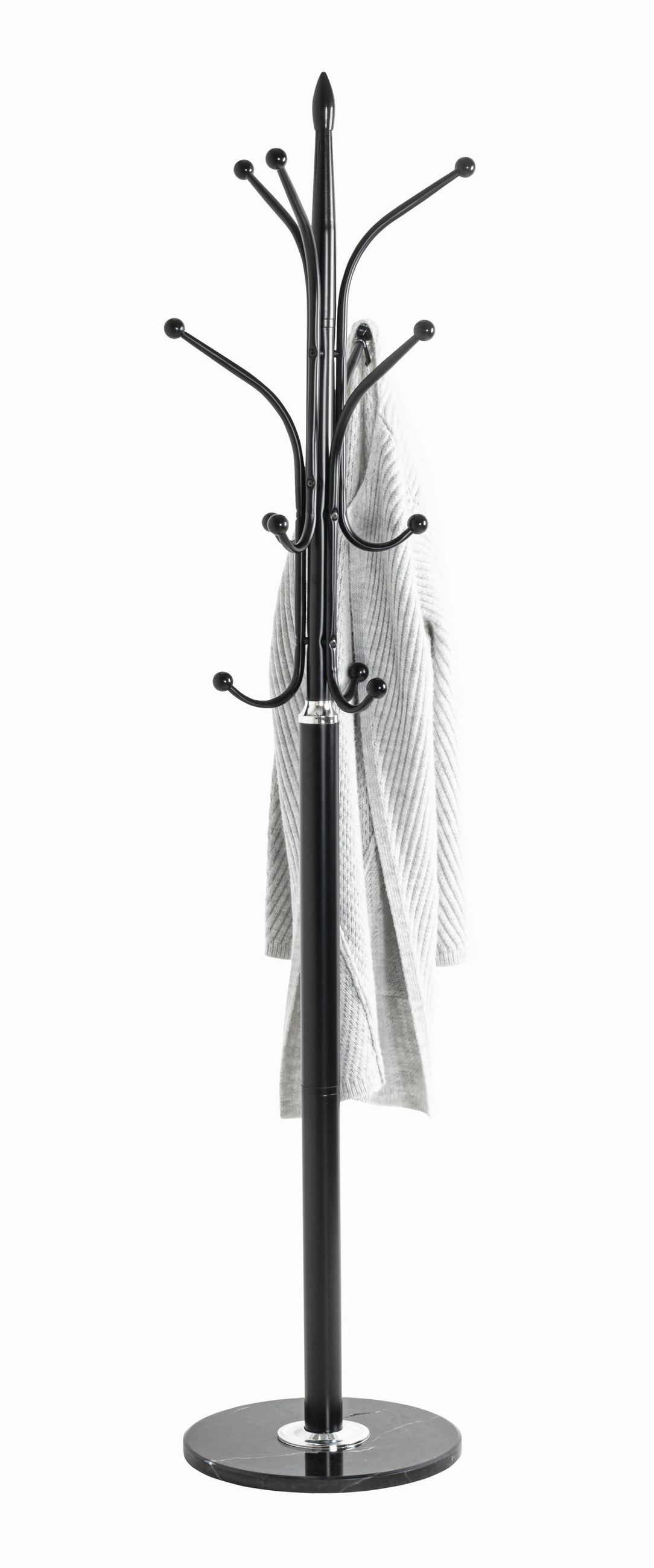 KLEIDERSTÄNDER in Schwarz, Chromfarben 40/179/40 cm   - Chromfarben/Schwarz, Design, Stein/Metall (40/179/40cm) - Carryhome