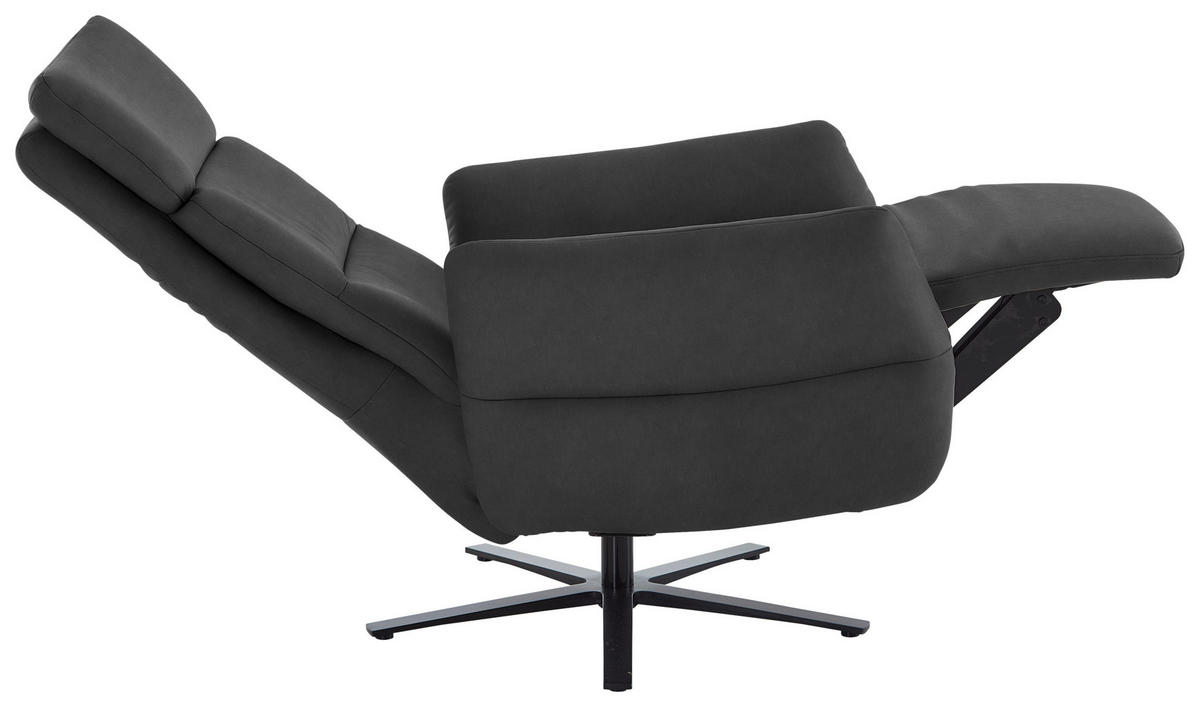 RELAXSESSEL in Leder Anthrazit  - Anthrazit/Schwarz, Design, Leder/Metall (82/119/85cm) - Dieter Knoll