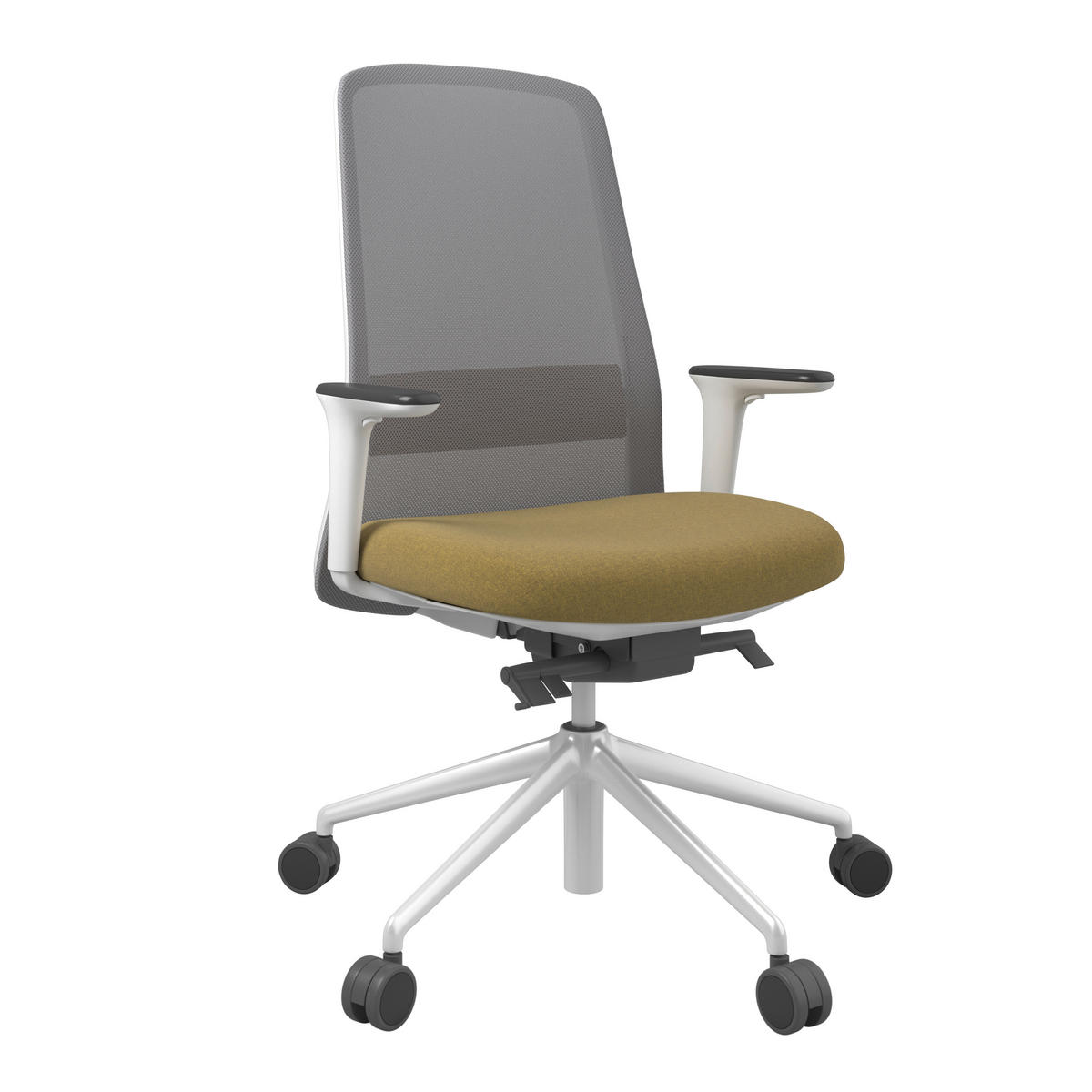 DREHSTUHL Gelb, Grau, Weiß  - Gelb/Weiß, MODERN, Kunststoff/Textil (70/103-115/70cm)