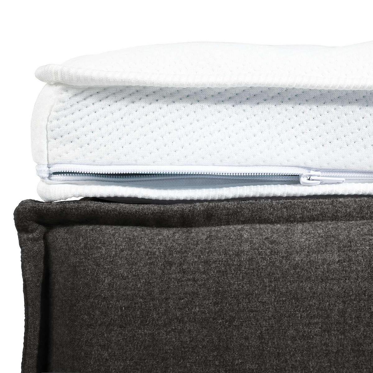 BOXSPRINGBETT 200/200 cm  in Anthrazit  - Anthrazit/Schwarz, Design, Textil (200/200cm) - home24
