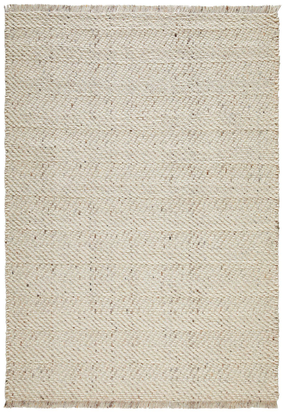 HANDWEBTEPPICH 160/230 cm Kärnten Weiß, Beige  - Beige/Weiß, Basics, Textil (160/230cm) - Linea Natura