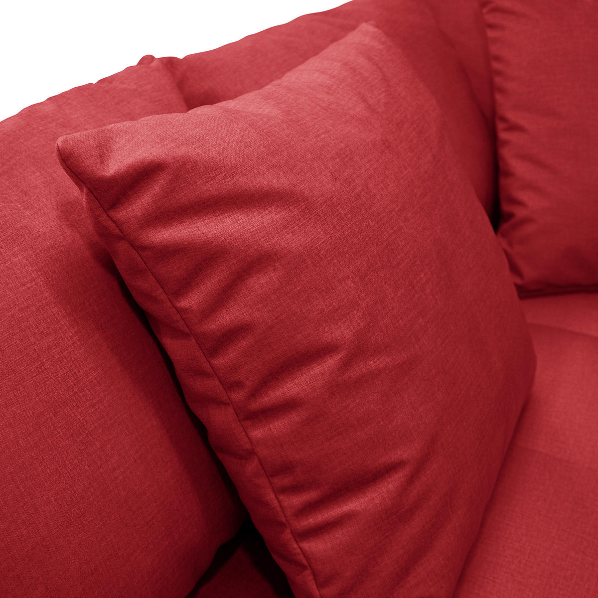 Ecksofa inkl. Hocker in Mikrofaser Rot  - Rot/Schwarz, Design, Holz/Textil (174/247cm) - MID.YOU