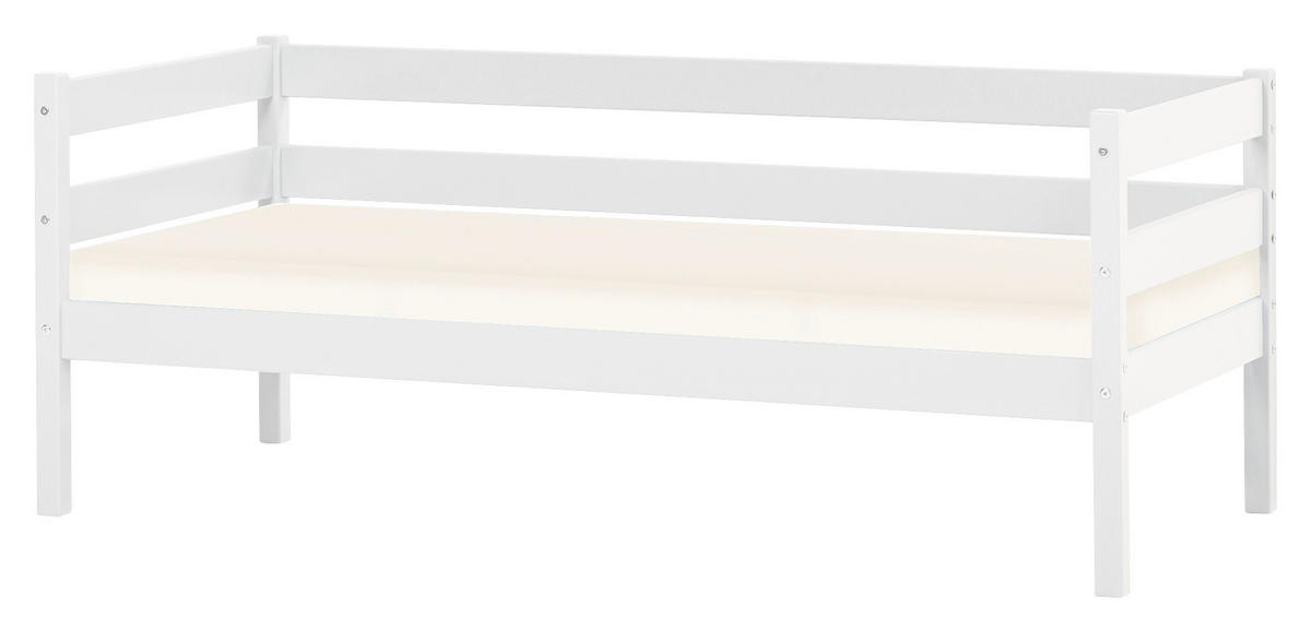 KINDER-/JUNIORBETT - Weiß/Kieferfarben, MODERN, Holz/Textil (70/160cm) - MID.YOU