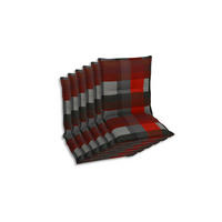 SESSELAUFLAGENSET Karo  - Dunkelgrau/Rot, Basics, Textil (50/7/100cm)