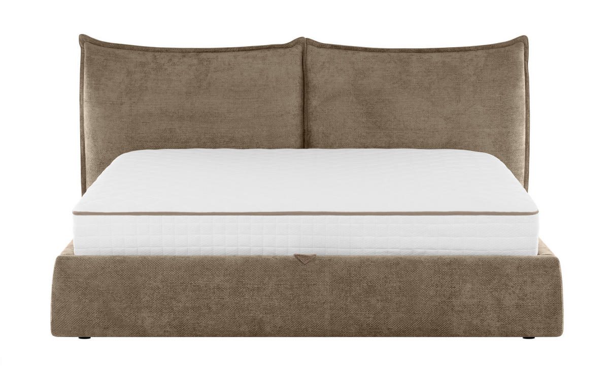 STOPPAD SÄNG ,180/200 cm  i brun  - brun/svart, Klassisk, trä/textil (180/200cm) - Best Price