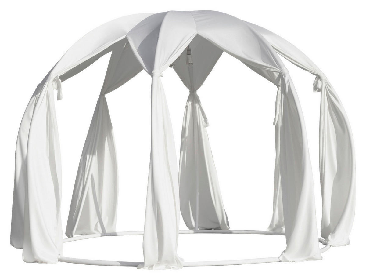 PAVILLON 303/230/303 cm Aluminium  - Silberfarben/Weiß, Basics, Textil/Metall (303/230/303cm)