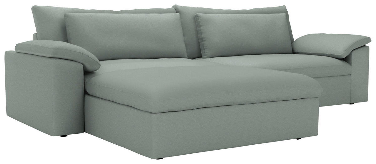 ECKSOFA  Chenille Hellgrau  - Hellgrau/Schwarz, Modern, Kunststoff/Textil (198/306cm) - Carryhome