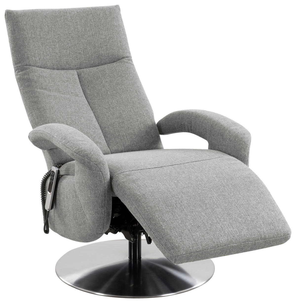 DREHSTUHL  in Flachgewebe Silberfarben  - Chromfarben/Silberfarben, Konventionell, Textil/Metall (74/112/82cm) - Sit & More