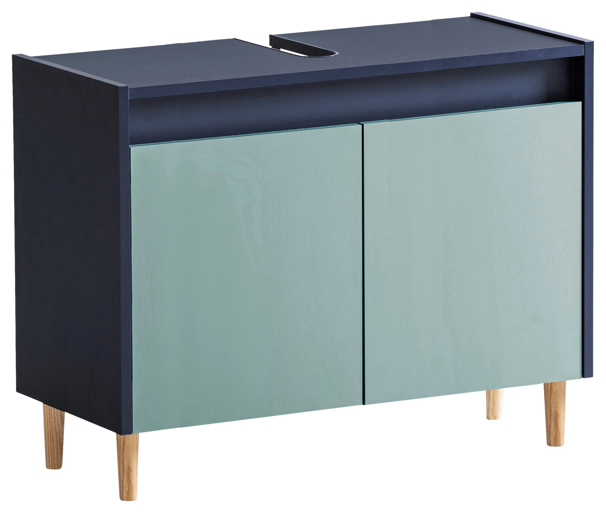 WASCHBECKENUNTERSCHRANK 80,0/60,0/33,0 cm  - Eschefarben/Dunkelblau, MODERN, Holz/Holzwerkstoff (80,0/60,0/33,0cm) - MID.YOU