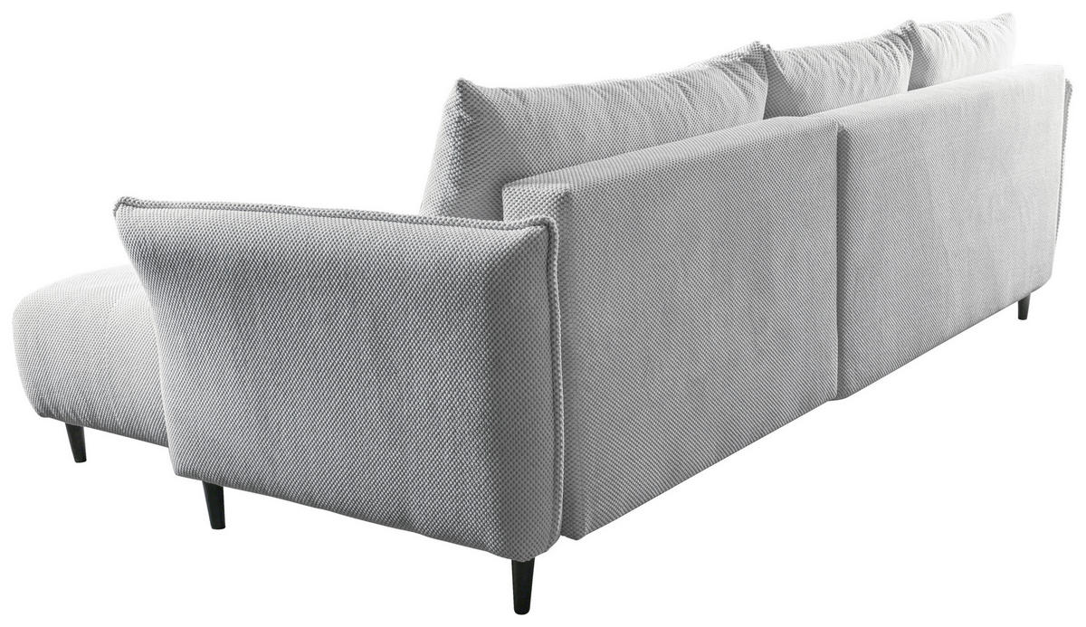 ECKSOFA MONTE CARLO Hellgrau Struktur, Plüsch  - Hellgrau/Schwarz, Trend, Textil (290/160cm) - MID.YOU