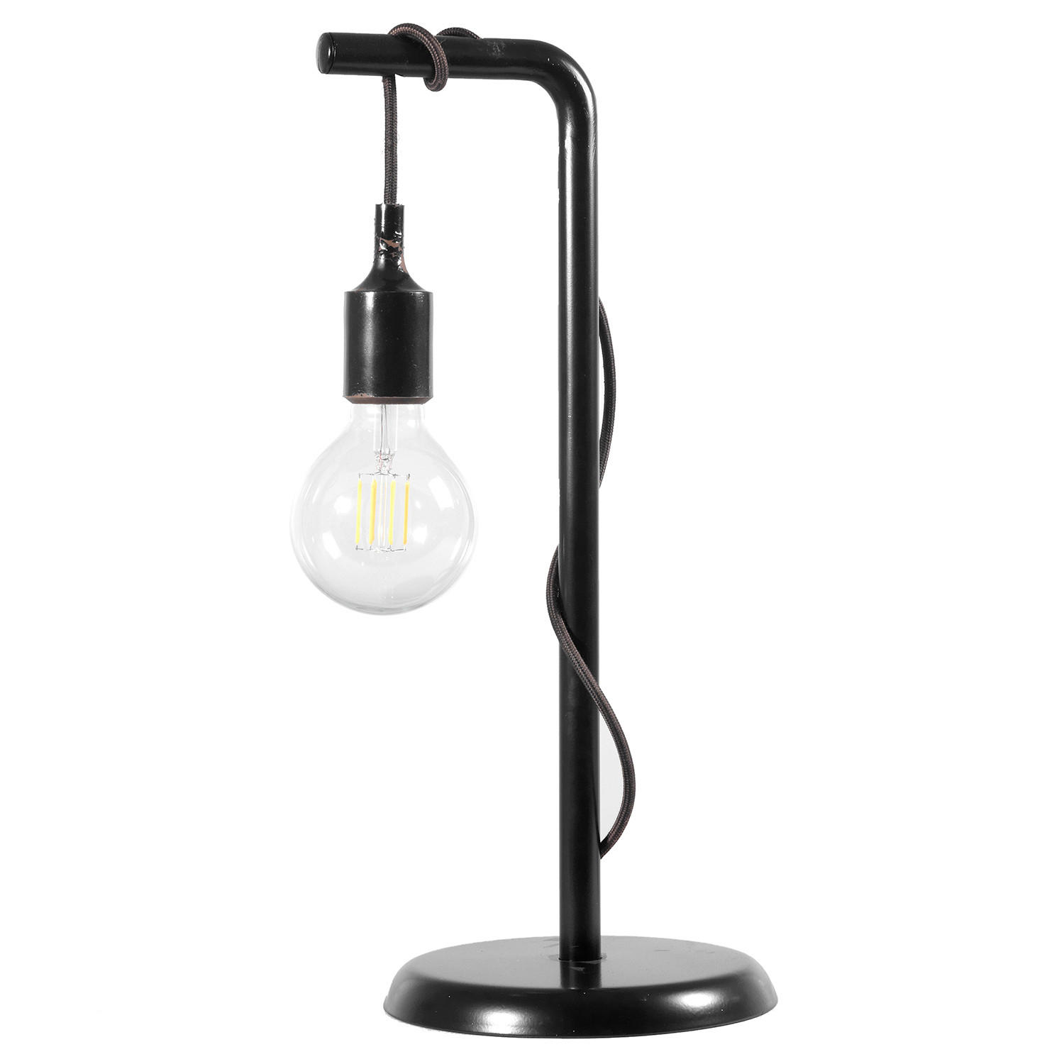 TISCHLEUCHTE 30/15/48 cm   - Schwarz/Cappuccino, Basics, Kunststoff/Metall (30/15/48cm)