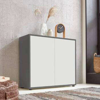 KOMMODE Mailand Typ 4  in 79/73/33 cm  - Anthrazit/Schwarz, MODERN, Holzwerkstoff/Kunststoff (79/73/33cm) - MID.YOU