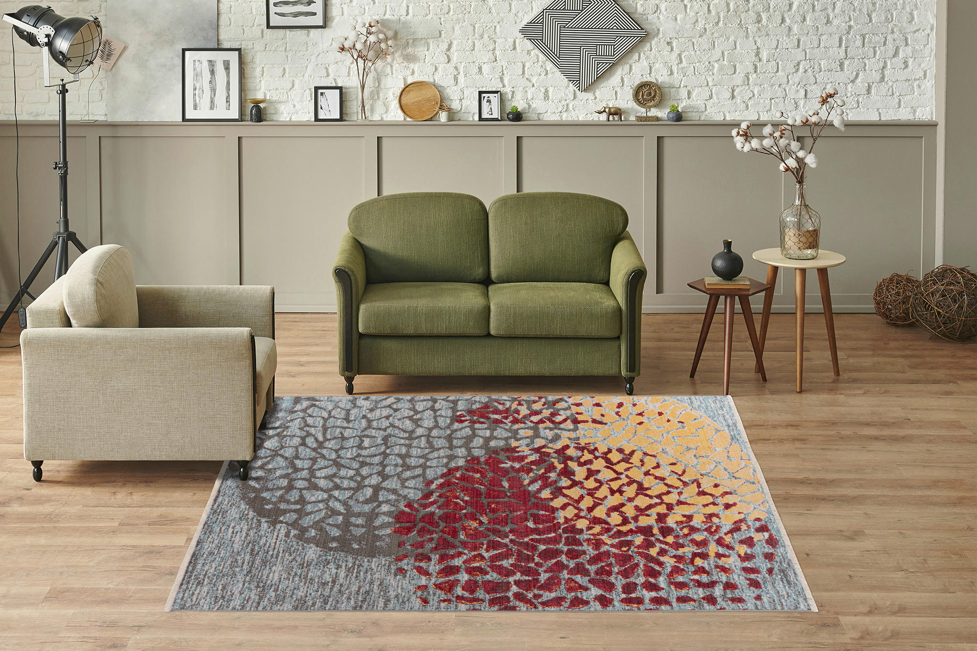 KOBEREC TKANÝ NA PLOCHO, 160/230 cm, vícebarevná, červená - vícebarevná/červená, Konvenční, textil (160/230cm)