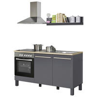 BUCĂTĂRIE FĂRĂ ELECTROCASNICE  - stejar Sonoma/antracit, Design, material pe bază de lemn (160cm) - Xora