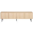 LOWBOARD  in 200/58/40 cm  - Eichefarben/Schwarz, KONVENTIONELL, Glas/Holzwerkstoff (200/58/40cm) - Xora