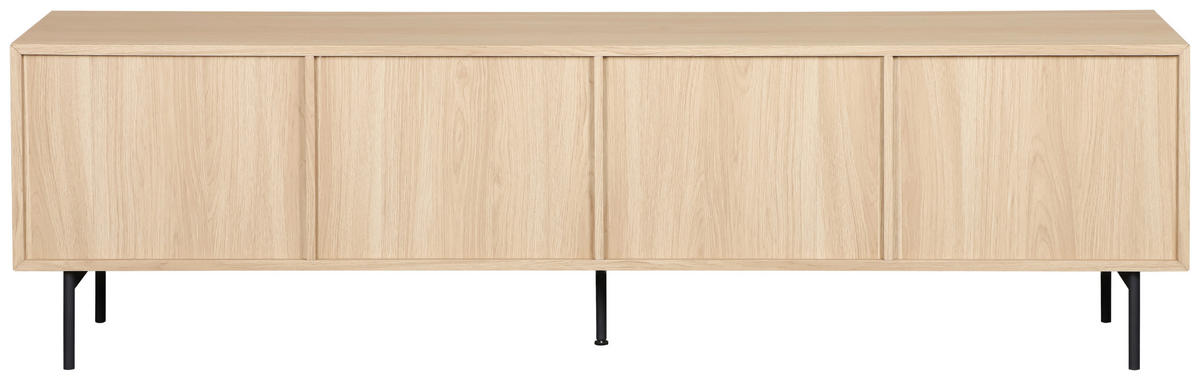 LOWBOARD  in 200/58/40 cm  - Eichefarben/Schwarz, KONVENTIONELL, Glas/Holzwerkstoff (200/58/40cm) - Xora