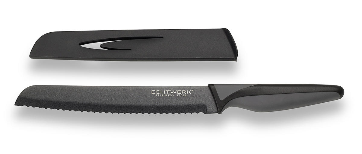 BROTMESSER 32,5 cm  - Schwarz, MODERN, Kunststoff/Metall (32,5cm) - Echtwerk