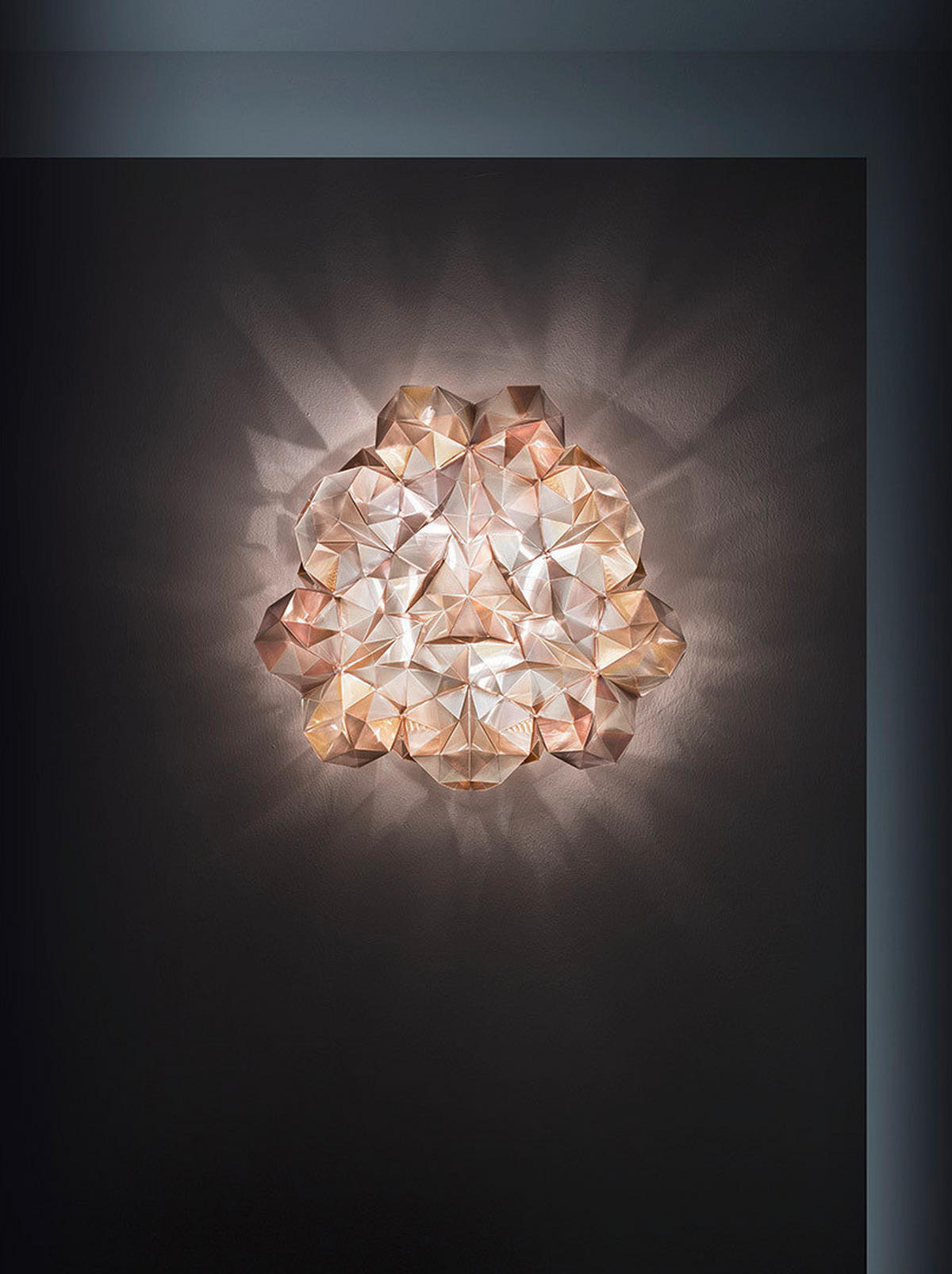 DECKENLEUCHTE Drusa 60/60/20 cm   - Goldfarben/Bernsteinfarben, Design, Kunststoff (60/60/20cm) - Slamp