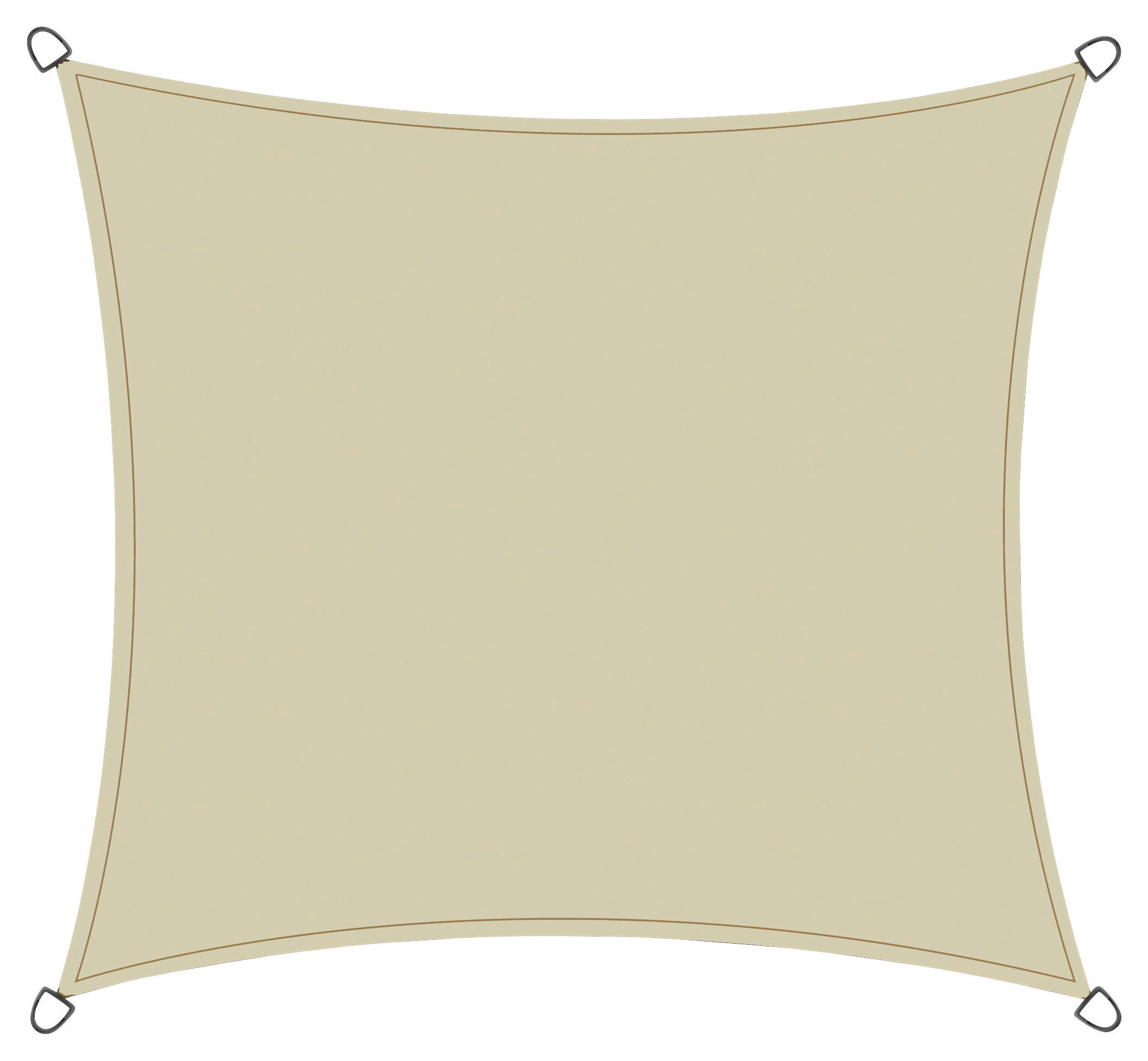 GARTENSONNENSEGEL - Ecru, KONVENTIONELL, Textil/Metall (360/360cm) - Siena Garden