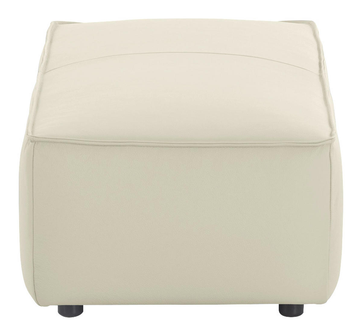 HOCKER in Leder Weiss  - Weiss/Schwarz, Modern, Leder/Kunststoff (120/39/60cm) - W.Schillig