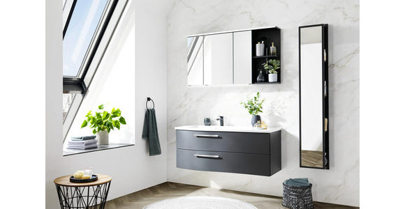 BADEZIMMER in 120 cm - Weiß/Grau, MODERN, Glas/Holzwerkstoff (120cm) - Novel